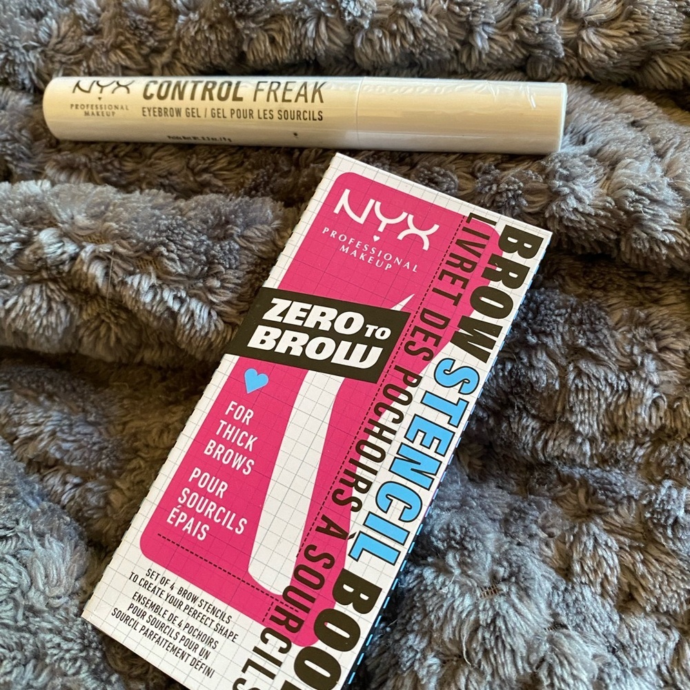 NYX Zero to Brow Stencils & Control Freak Gel, NIB, Brow Set
